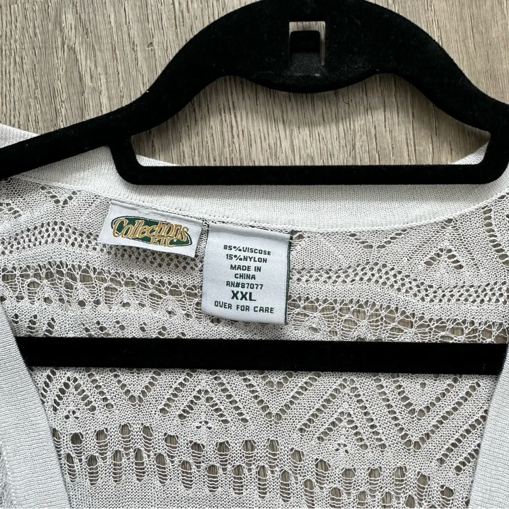 Collection etc‎ White Crochet Cardigan Sweater - Picture 4 of 5